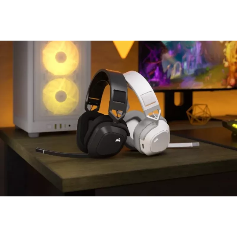 CORSAIR HS80 MAX belaidės žaidimų ausinės - baltos