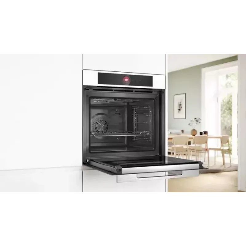 Įmontuojama elektrinė orkaitė Bosch HBG7721W1S, 71L, pirolizė