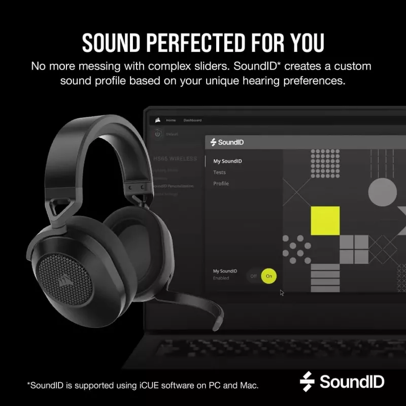CORSAIR Gaming Headset HS65 Wireless – anglies spalvos