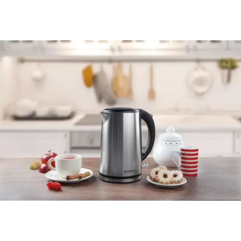 Gorenje K15DWS elektrinis virdulys 1,5 L 2200 W Juodas, Nerūdijantis plienas