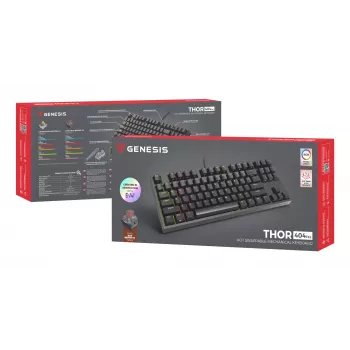 GENESIS Thor 404 TKL klaviatūra žaidimams USB QWERTY US English Juoda