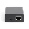 DIGITUS Gigabit PoE+ skirstytuvas, 10/100/1000 Mbps, 24W Įvadas: 802.3at PoE, Išvadas: 5V/2A, 9V/2A, 12V/2A, plastikinis korpusas, juoda