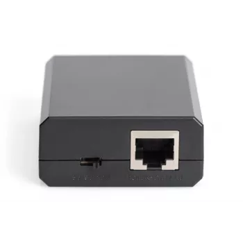 DIGITUS Gigabit PoE+ skirstytuvas, 10/100/1000 Mbps, 24W Įvadas: 802.3at PoE, Išvadas: 5V/2A, 9V/2A, 12V/2A, plastikinis korpusas, juoda