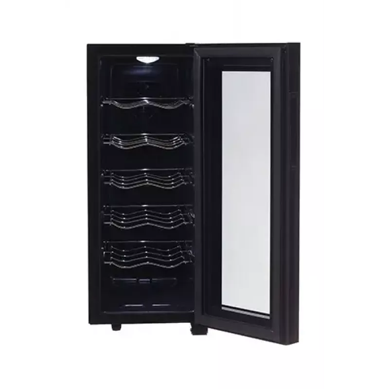 Termoelektrinis vyno aušintuvas Adler AD 8083 – 12 butelių, laisvai pastatomas, juodas, 33 l, 12–18 °C