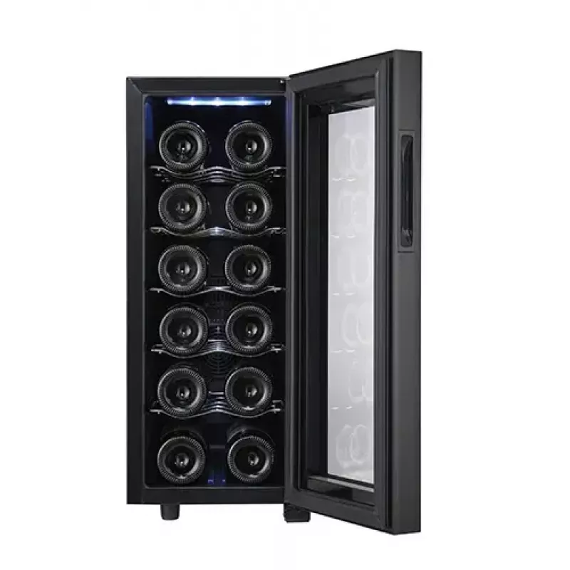 Termoelektrinis vyno aušintuvas Adler AD 8083 – 12 butelių, laisvai pastatomas, juodas, 33 l, 12–18 °C