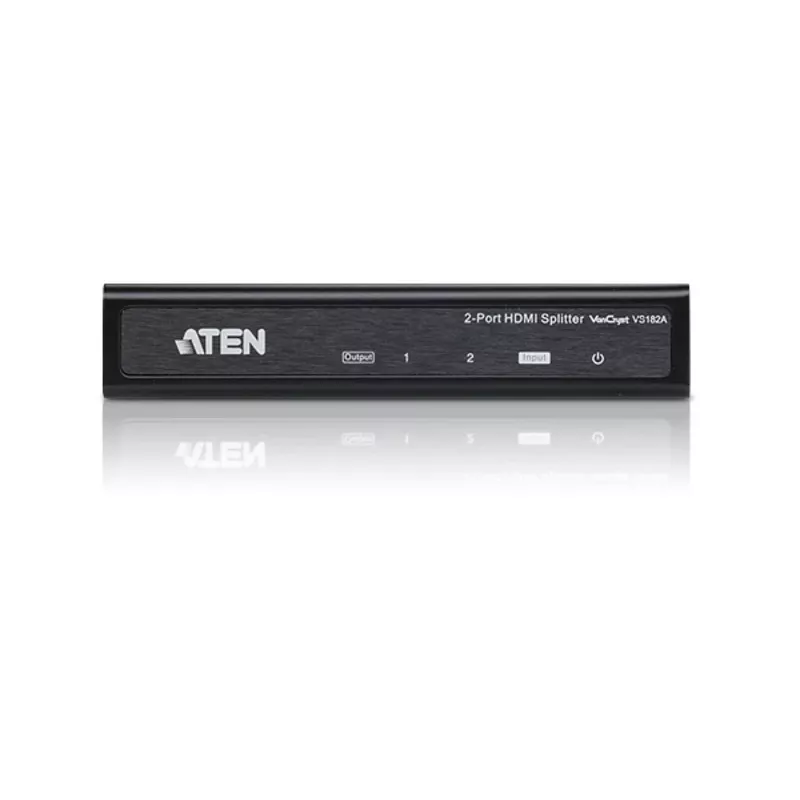 ATEN VS182A 2 prievadų True 4K HDMI garso ir vaizdo daliklis, 1x HDMI įėjimas, 2x HDMI išėjimai, 4K x 2K, HDCP 1.4, juodas