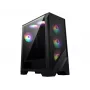 Korpusas MSI MAG FORGE 120A AIRFLOW Midi Tower — Juodas, Grūdintas Stiklas, Tinklelis, 3×120mm priekiniai ventiliatoriai, 2×120mm viršutiniai ventiliatoriai, ATX palaikymas
