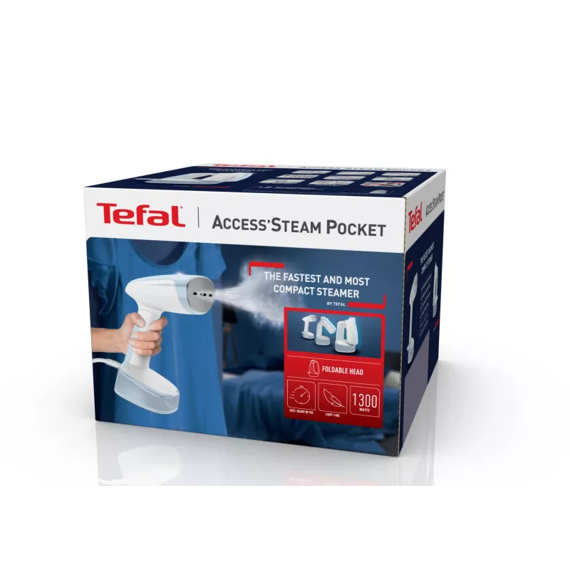 Tefal Access Steam Pocket DT3041 Rankinis drabužių garintuvas 1300 W Mėlyna, Balta