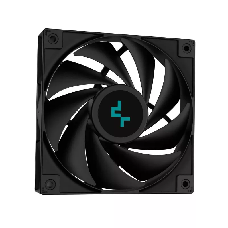 Vandens aušintuvas DeepCool LS720S Zero Dark — 3×120 mm ventiliatoriai, 360 mm radiatorius, 41 cm vamzdeliai, 6 W siurblys, LGA1151/AM4/AM5, juodas