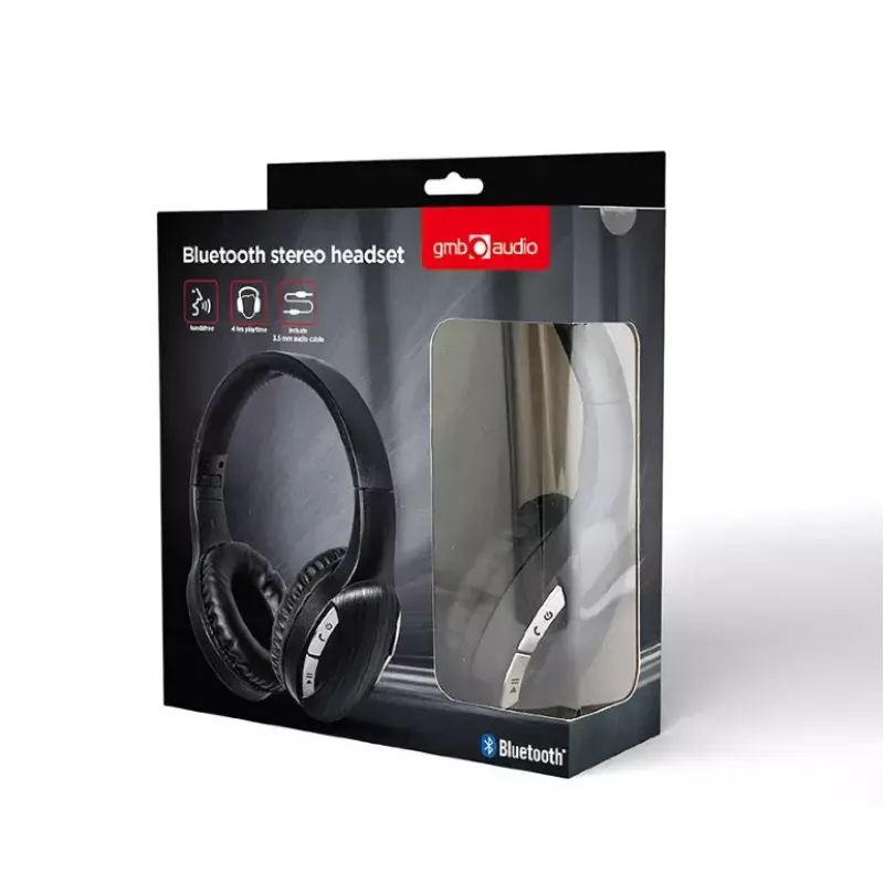 Ausinės Gembird BTHS-01-BK belaidės Bluetooth stereo su mikrofonu