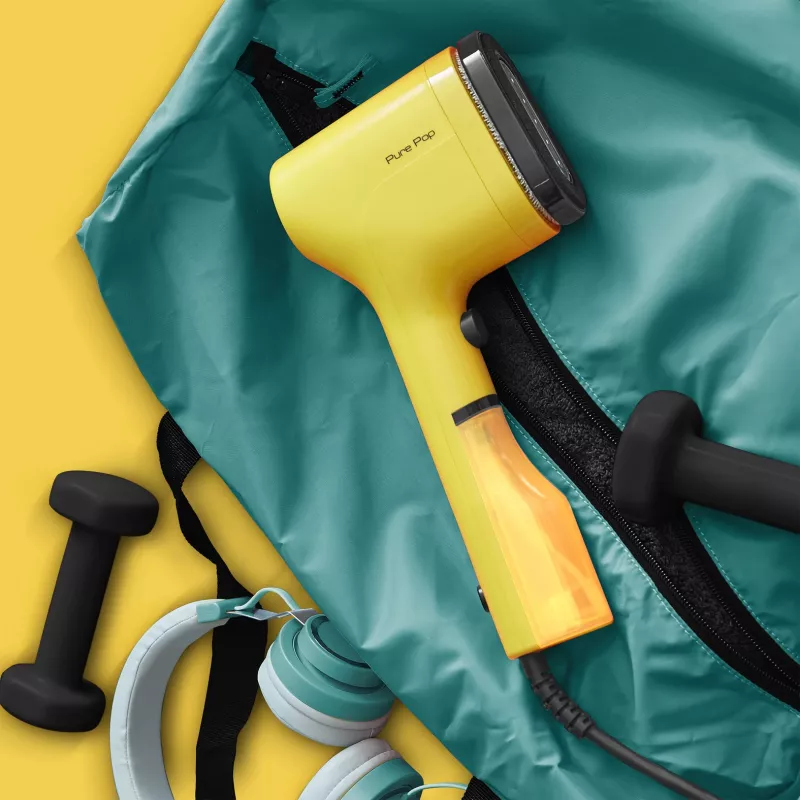 Rankinis drabužių garintuvas Tefal DT2026 – 0,07 l vandens bakelis, 1300 W, geltonas