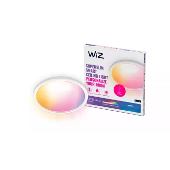 WiZ Superslim Ceiling 32 W, protingas lubinis šviestuvas, Wi-Fi/Bluetooth, Baltas, LED, Plastikas