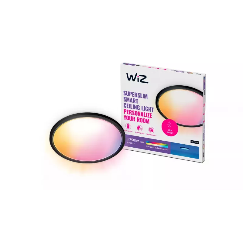 Intelektualus lubinis šviestuvas wizarding world Superslim Ceiling 32 W, juodas, 545×545×38 mm, 220–240 V