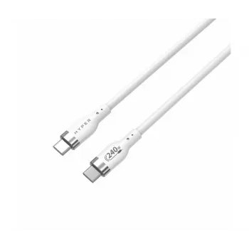 TARGUS Hyper 2m Silikoninis 240W USB-C įkrovimo laidas – Baltas