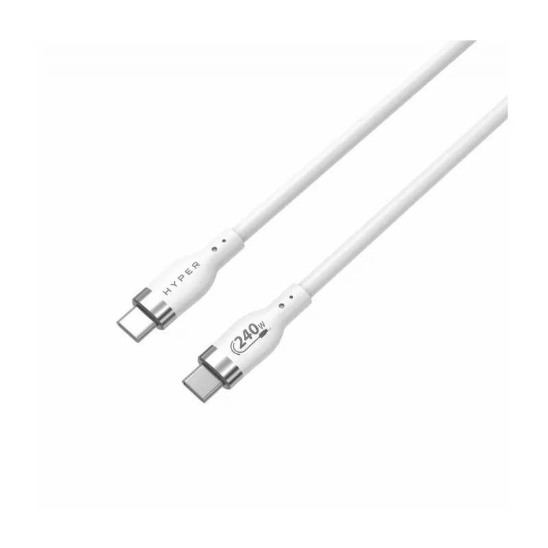 TARGUS Hyper 2m Silikoninis 240W USB-C įkrovimo laidas – Baltas