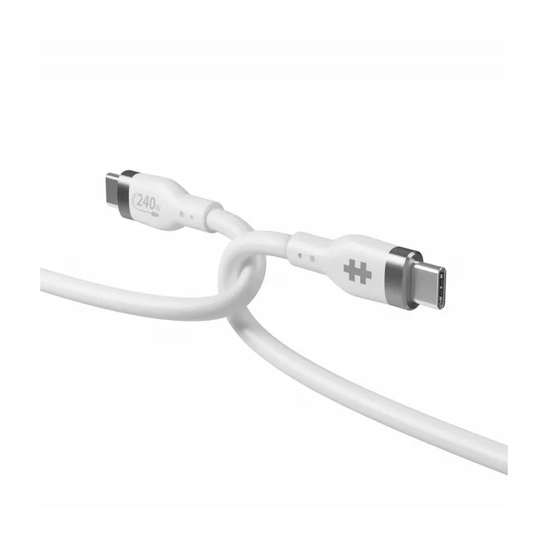TARGUS Hyper 2m Silikoninis 240W USB-C įkrovimo laidas – Baltas