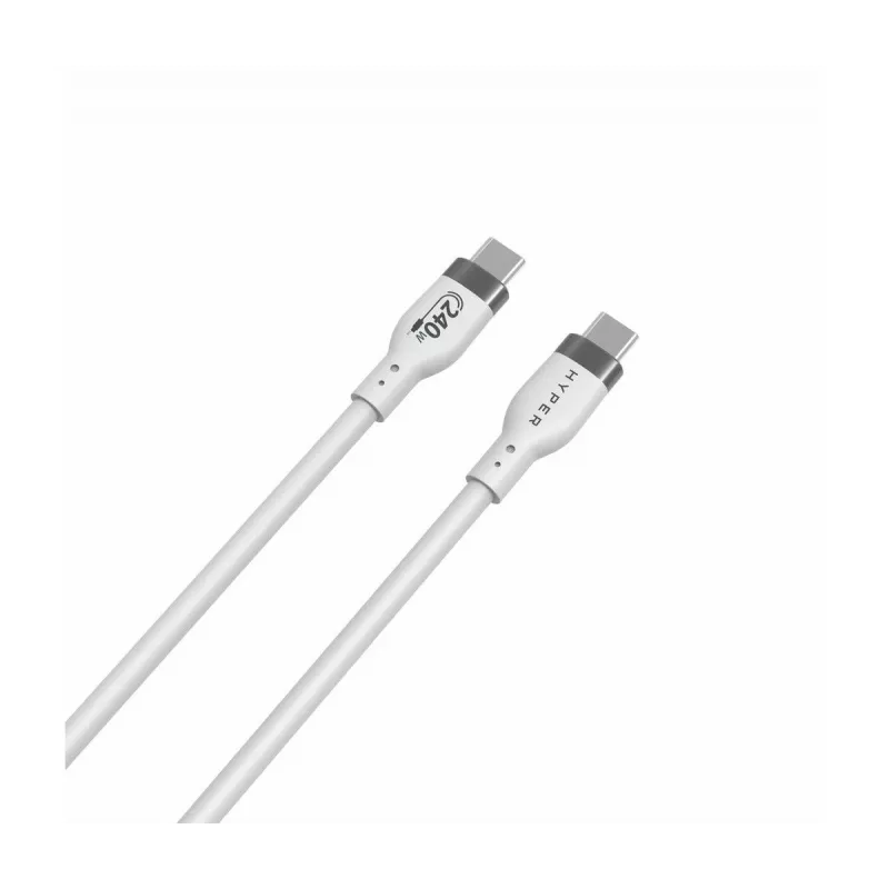 TARGUS Hyper 2m Silikoninis 240W USB-C įkrovimo laidas – Baltas