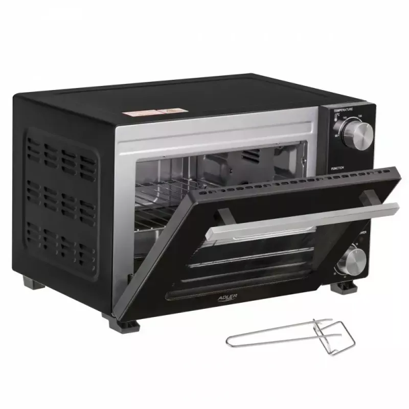 Elektrinė orkaitė ant stalviršio Adler AD 6024 – kompaktiška 22 l talpa, 1300 W, juoda