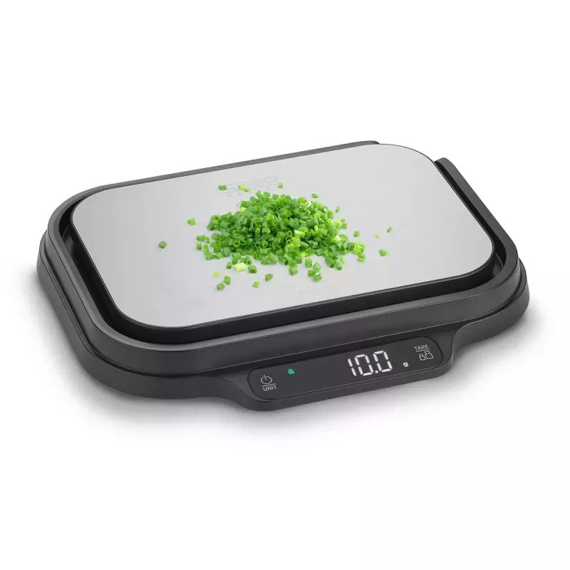 Virtuvinės svarstyklės Caso KitchenDuo 03291 – skaitmeninės, nerūdijantis plienas ir juoda, LED ekranas, 5 kg talpa, taros funkcija