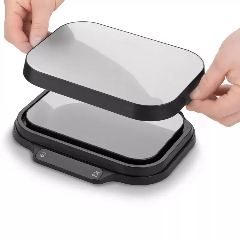 Virtuvinės svarstyklės Caso KitchenDuo 03291 – skaitmeninės, nerūdijantis plienas ir juoda, LED ekranas, 5 kg talpa, taros funkcija