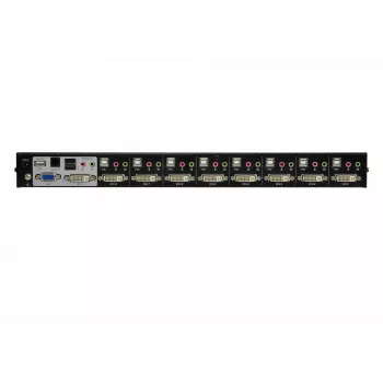 ATEN CS1768 8 prievadų USB DVI KVM jungiklis su garsu, 2048 x 1536 pikseliai, QXGA, 4,53 W, juodas