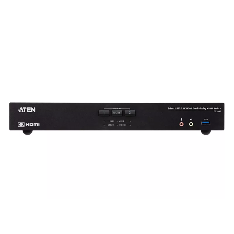 ATEN CS1842 2 prievadų USB 3.0 4K HDMI dviejų monitorių KVMP jungiklis