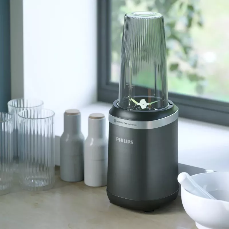 Philips 5000 serijos HR2766/00 stalinis blenderis — 1000 W, 0,7 L dubuo, 0,3 L smulkintuvas, juodas/nerūdijantis plienas