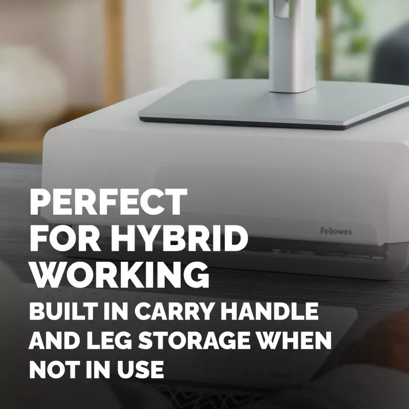 Fellowes Breyta monitoro stovas su 3 aukščio reguliavimais, kabelių valdymu, ergonomiškas, iki 15 kg, baltas