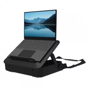 Fellowes Breyta nešiojamojo kompiuterio dėklas su įmontuotu stovu, užrakinamas, iki 14 colių/4 kg, juodas