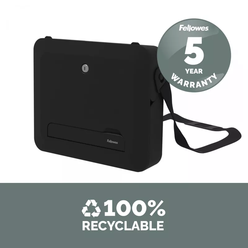 Fellowes Breyta nešiojamojo kompiuterio dėklas su įmontuotu stovu, užrakinamas, iki 14 colių/4 kg, juodas