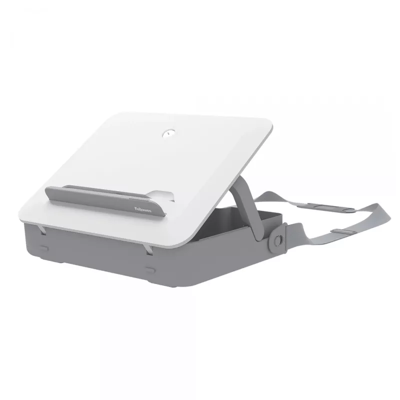 Fellowes Breyta nešiojimo dėklas su integruotu stovu, užrakinamas, iki 14 colių/4 kg, baltas