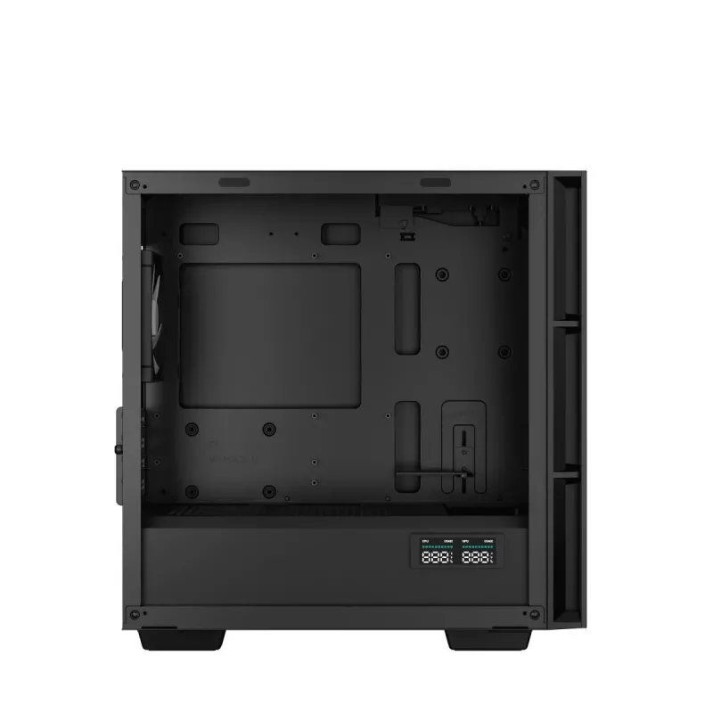 Korpusas DeepCool CH360 DIGITAL Micro Tower, grūdintas stiklas, microATX/Mini-ITX, priekyje 2x140mm, įmontuotas ekranas, USB-C