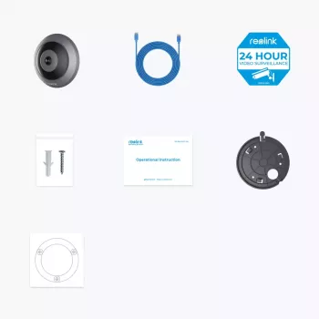 IP stebėjimo kamera Reolink Fisheye P520 6MP kupolas, 2560×2560, 180° žuvies akis, PoE/DC, microSD iki 256 GB