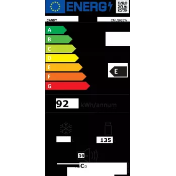 Įmontuojamas šaldytuvas CANDY CMLS68EW – 135 L net, statinis aušinimas, sukamasis valdymas, dešinės pusės durys, 39 dB, energijos klasė E