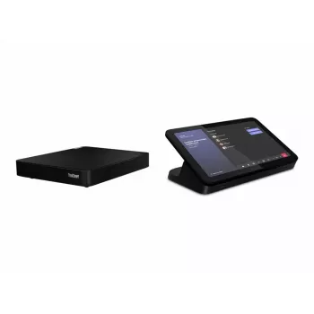 Konferencinis valdiklis Lenovo ThinkSmart 12QL0004MT, skirtas Zoom, kompaktiškas juodas blokas susitikimų valdymui