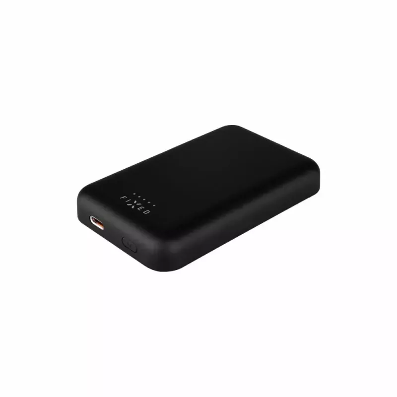Nešiojamas Power Bank FIXED MagZen 6000 mAh — juodas, USB išvestis išmaniesiems telefonams ir planšetėms