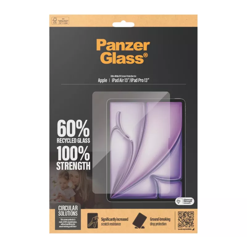 PanzerGlass ® Ekrano apsauga iPad Air 13'' (2024-2026) | iPad Pro 13'' (2024-2025) | Ultra-Wide Fit