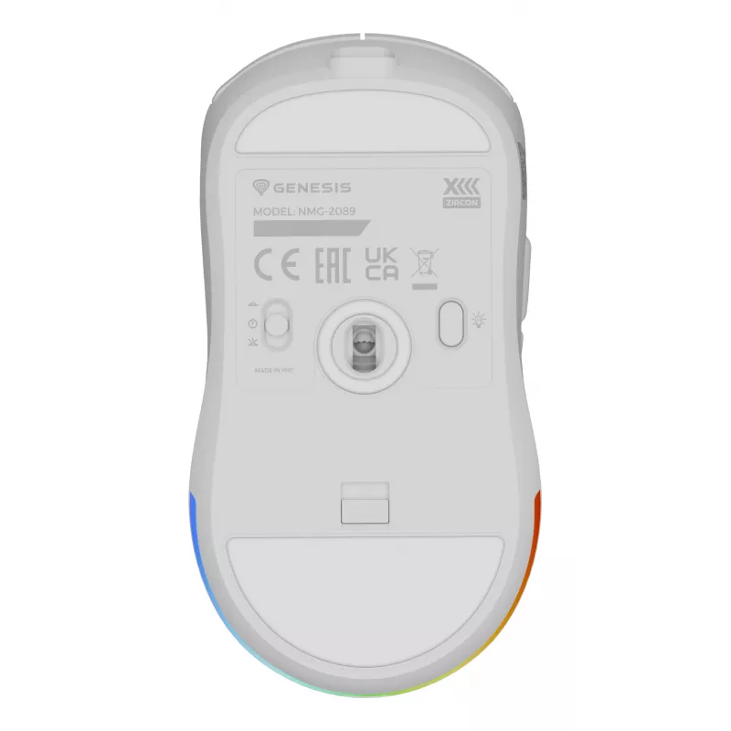 GENESIS Zircon XIII žaidimų pelė, ambidekstrinė, RF belaidė + USB Type-C, optinė, 26000 DPI