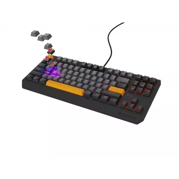 GENESIS Thor 230 TKL belaidė klaviatūra Gaming USB + RF Wireless + Bluetooth QWERTY Juoda, Pilka, Oranžinė