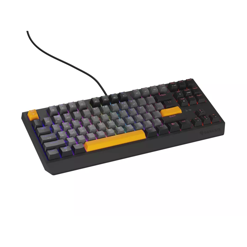 GENESIS Thor 230 TKL belaidė klaviatūra Gaming USB + RF Wireless + Bluetooth QWERTY Juoda, Pilka, Oranžinė