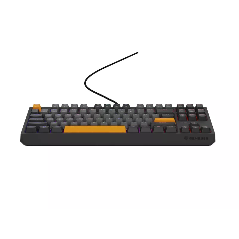 GENESIS Thor 230 TKL belaidė klaviatūra Gaming USB + RF Wireless + Bluetooth QWERTY Juoda, Pilka, Oranžinė