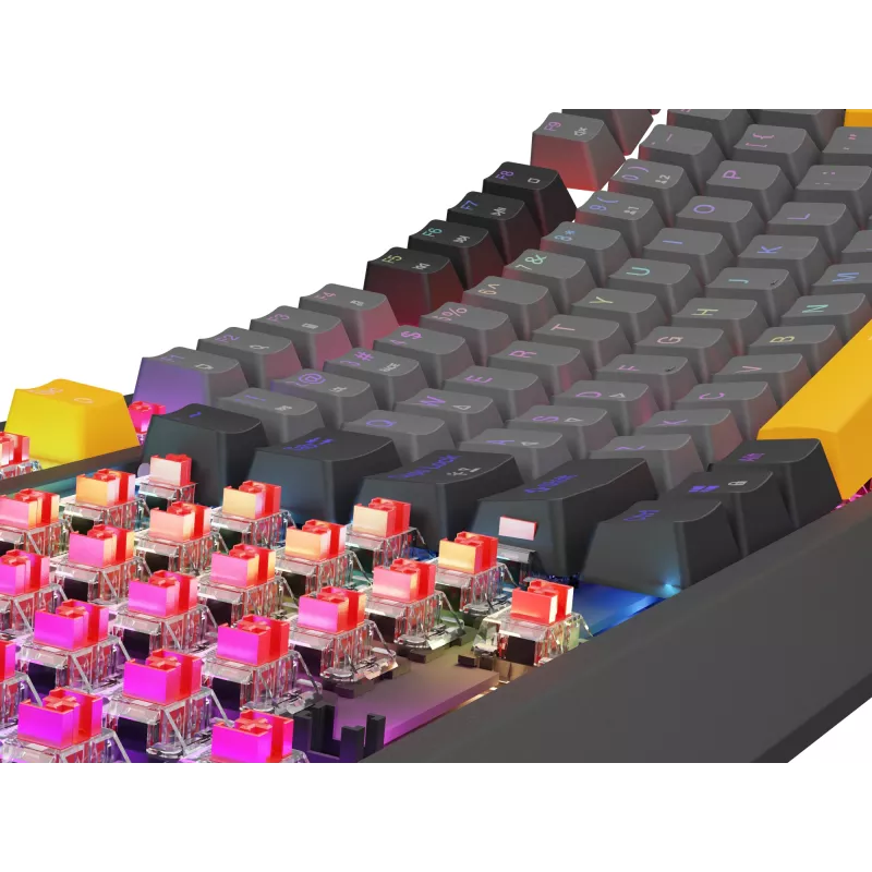 GENESIS Thor 230 TKL belaidė klaviatūra Gaming USB + RF Wireless + Bluetooth QWERTY Juoda, Pilka, Oranžinė