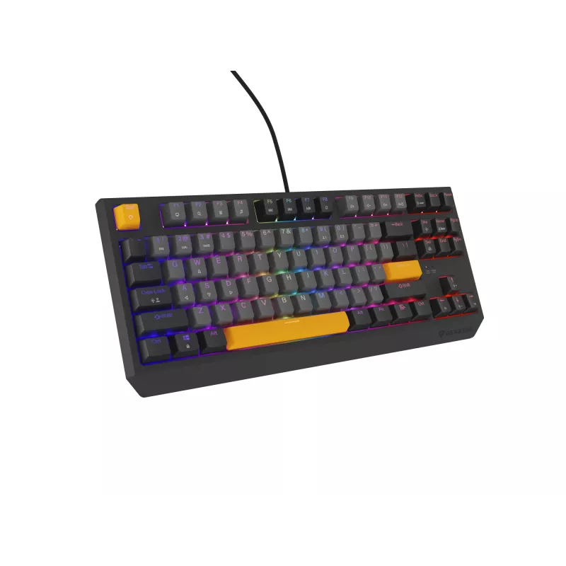 GENESIS Thor 230 TKL belaidė klaviatūra Gaming USB + RF Wireless + Bluetooth QWERTY Juoda, Pilka, Oranžinė