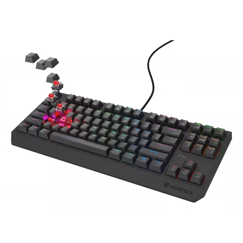 GENESIS Thor 230 TKL Lite klaviatūra, žaidimų, USB, QWERTY, juoda
