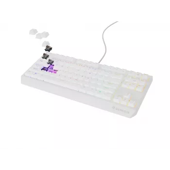 GENESIS Thor 230 TKL belaidė klaviatūra Gaming USB + RF Wireless + Bluetooth QWERTY balta