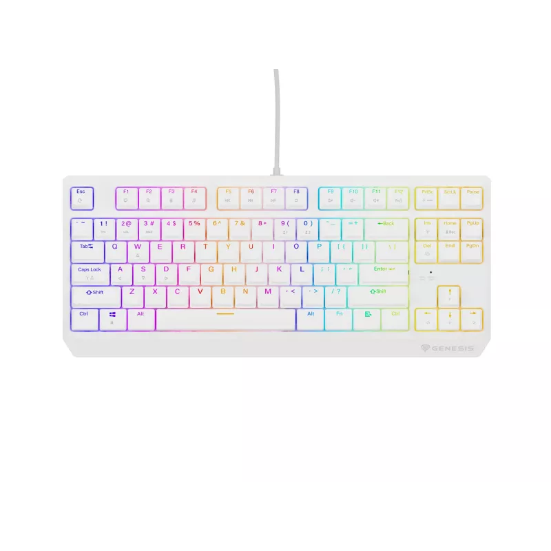 GENESIS Thor 230 TKL belaidė klaviatūra Gaming USB + RF Wireless + Bluetooth QWERTY balta