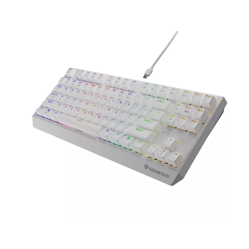 GENESIS Thor 230 TKL belaidė klaviatūra Gaming USB + RF Wireless + Bluetooth QWERTY balta