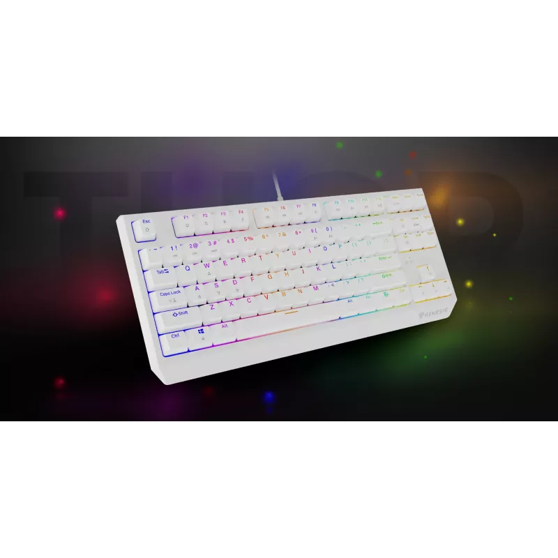 GENESIS Thor 230 TKL belaidė klaviatūra Gaming USB + RF Wireless + Bluetooth QWERTY balta