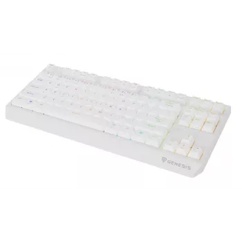 Žaidimų klaviatūra GENESIS Thor 230 TKL — USB, RF Wireless, Bluetooth, QWERTY, balta