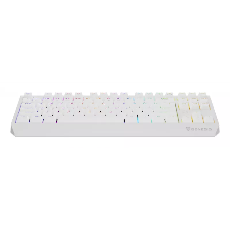 Žaidimų klaviatūra GENESIS Thor 230 TKL — USB, RF Wireless, Bluetooth, QWERTY, balta